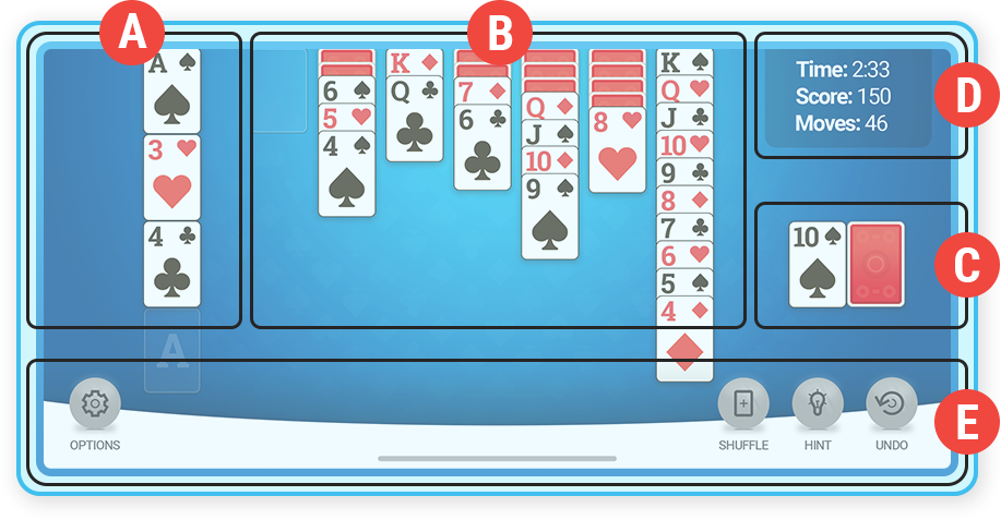 Classic Solitaire Game Interface